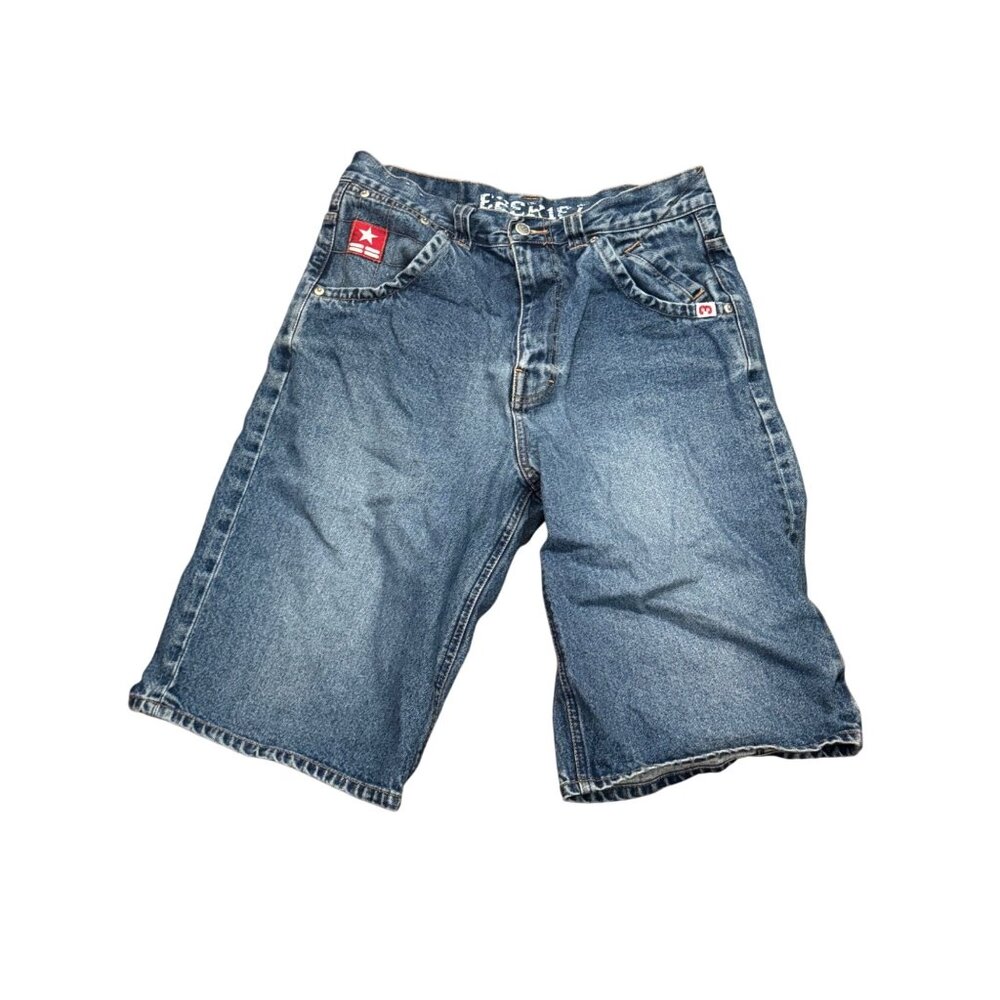 vintage Denim Mens Bermuda Shorts Size 30 Dark Wash Casual Style